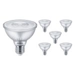 Mehrfachpackung 6x Philips Master Value LED Glühbirne Reflektor E27 PAR30 9.5W 740lm 25D - 927  | Höchste Farbwiedergabe - Dimmbar - Ersatz für 75W