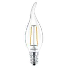 Philips Corepro LED Kerze E14 Gebogene Spitze Fadenlampe Klar 2W 250lm - 827  | Ersatz für 25W