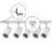Ensemble complet Rail Monophasé Rail L 1,5 x 1,5 Mètre Blanc | incl. 5x Spot + GU10 2700K 3W Dimmable + Embout, Connecteur d’Alimentation et L -Connecteur